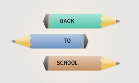 three color pencils with text Back to schoolのイラスト素材