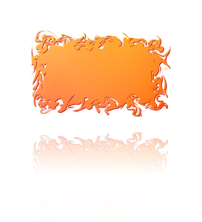 orange gradient twisted label with little reflection in bottom partのイラスト素材