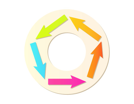 gradient circle arrows of different colorsのイラスト素材