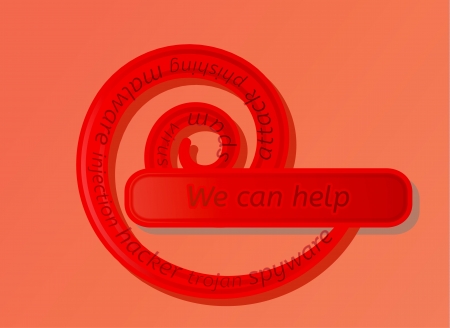 green spiral label with we can help and options on white backgroundのイラスト素材