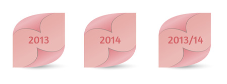 three red calendar buttons graphic with gray shadowのイラスト素材