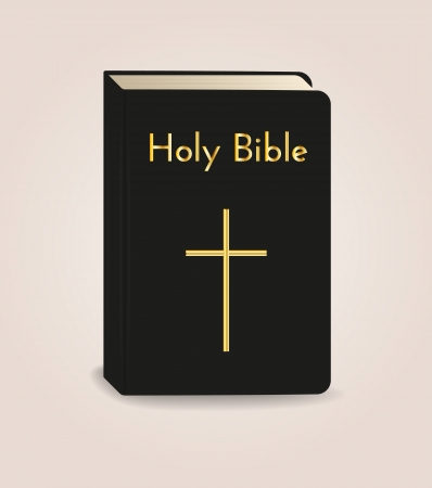 holy bible book with golden text and crossのイラスト素材