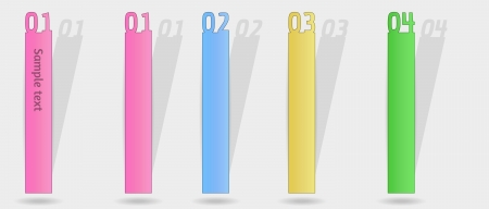 gradient color long label with number and shadowのイラスト素材