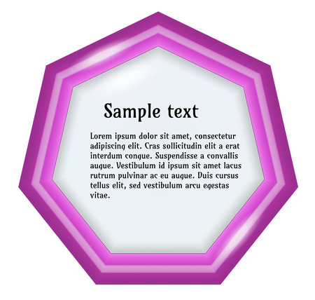 purple polygon label with white line on white backgroundのイラスト素材