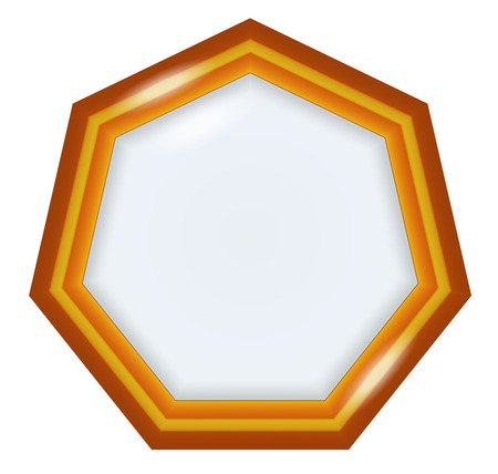 orange polygon label with white line on white backgroundのイラスト素材