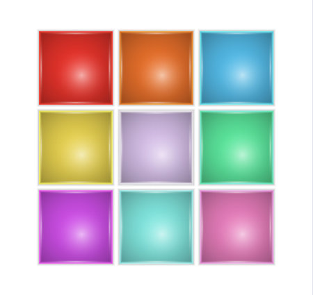 squares with different color on white background