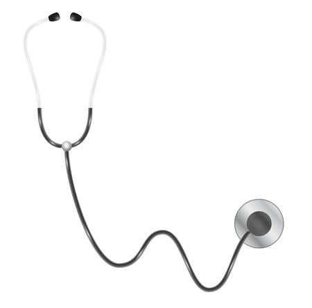 medical apparatus - stethoscope on white backgroundのイラスト素材