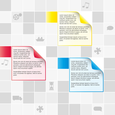 info graphic field of gray and color squares and gray symbols on white backgroundのイラスト素材