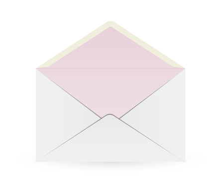 white open envelope with red inner part on white backgroundのイラスト素材