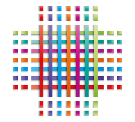 color lines with shadows on white backgroundのイラスト素材