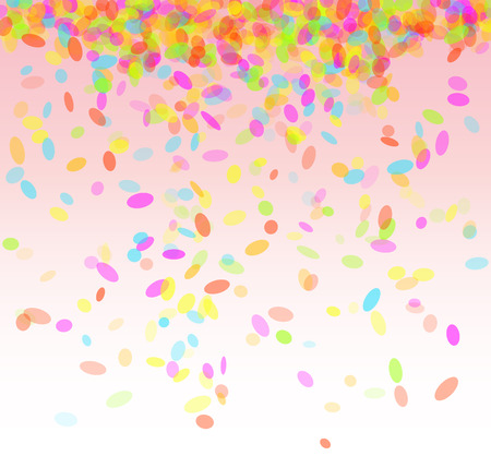 falling oval confetti with different colors and sizeのイラスト素材