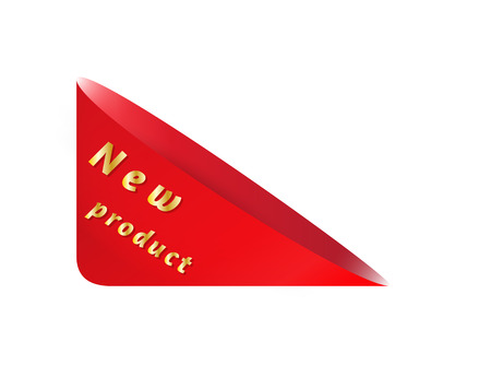 empty red triangle pocket with new product on white backgroundのイラスト素材