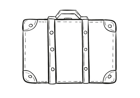 sketch of the suitcase on white background, isolatedのイラスト素材