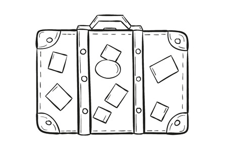 sketch of the suitcase on white background, isolatedのイラスト素材