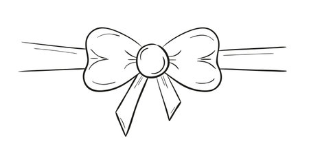 sketch of the elegant bow on white background, isolated