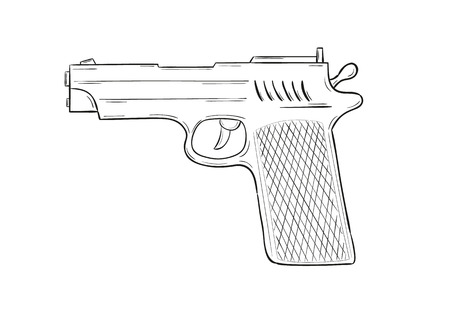sketch of the gun on white background, isolatedのイラスト素材