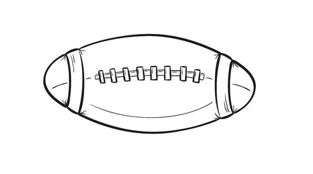 sketch of the rugby ball on white isolatedのイラスト素材
