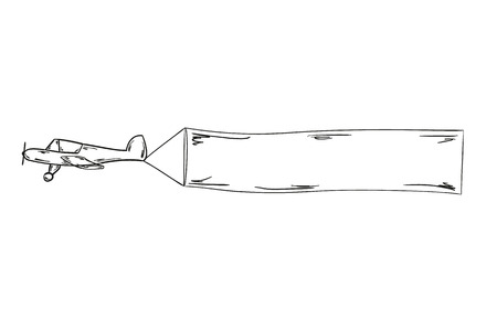 sketch of the plane and blank flag, isolatedのイラスト素材