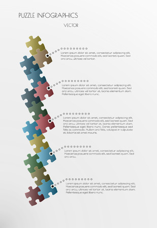 infographic puzzle on gray gradient backgroundのイラスト素材