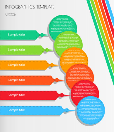 white infographic template with five color elementsのイラスト素材