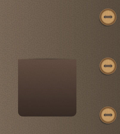 brown empty pocket and three buttons and brown clothのイラスト素材