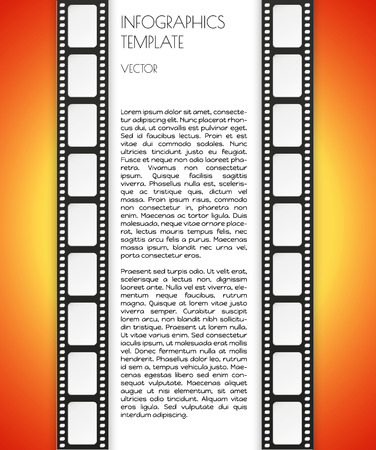 orange and yellow vector infographics with film strips のイラスト素材