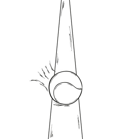 tenis ball on the line, sketchのイラスト素材