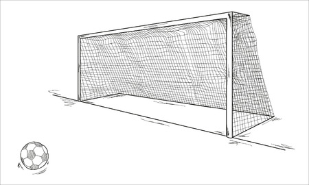 football ball and goal, sketchのイラスト素材