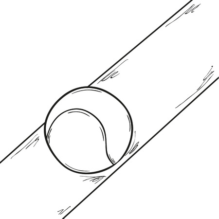  tenis ball on the line, sketchのイラスト素材