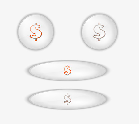 light buttons with symbol of dollar currency, vectorのイラスト素材