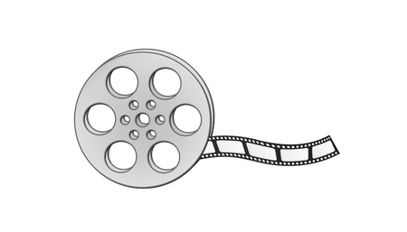filmstrip and reel on white background, isolatedのイラスト素材