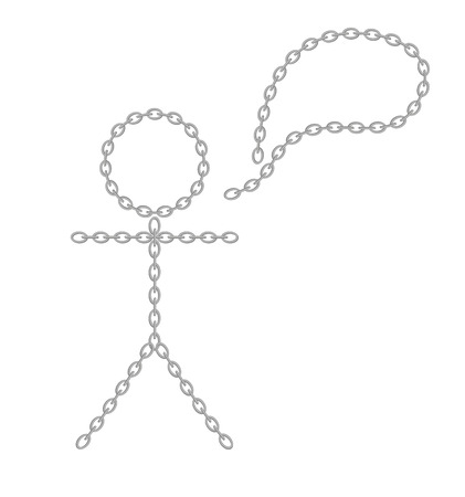 man and speak bubble created from steel chainのイラスト素材