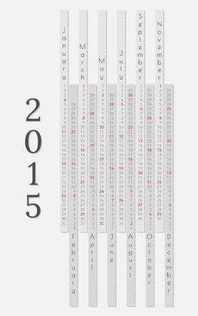 monthly calendar 2015 on gray backgroundのイラスト素材