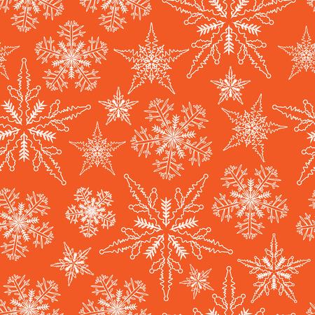 christmas background with snow flakes, vector, seamless patternのイラスト素材
