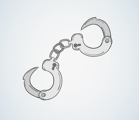 gray handcuffs on blue gradient backgroundのイラスト素材