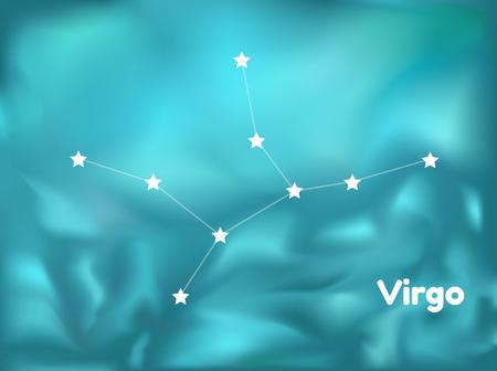 star constellation of virgo on blue background, vectorのイラスト素材