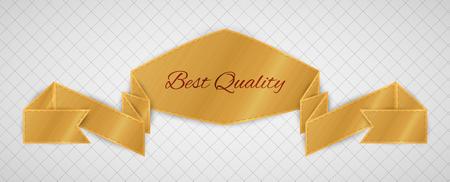 gold best quality label on gray graph paperのイラスト素材