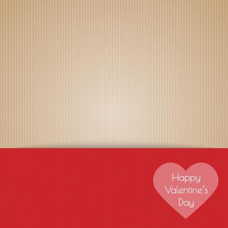 brown cardboard with red happy valentine's day partのイラスト素材