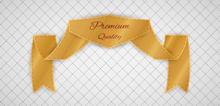 gold premium quality label on gray graph paperのイラスト素材