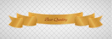 gold best quality label on gray graph paperのイラスト素材