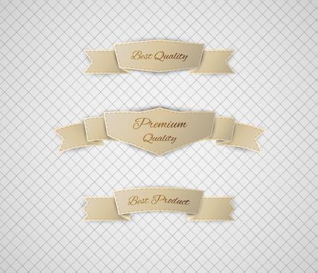 beige best quality label on gray graph paperのイラスト素材