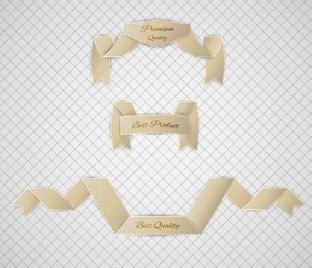 beige best quality label on gray graph paperのイラスト素材