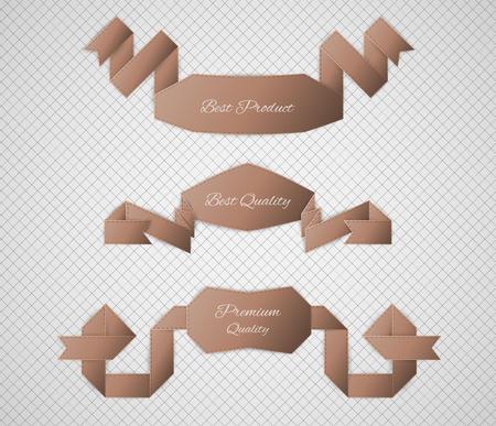 brown best quality label on gray graph paperのイラスト素材