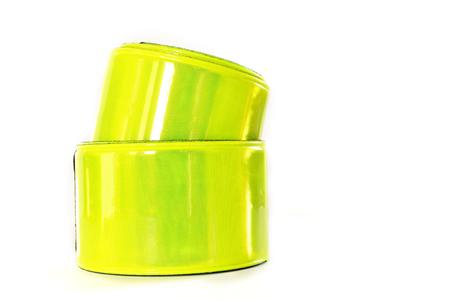 two reflective tapes on white backgroundの写真素材