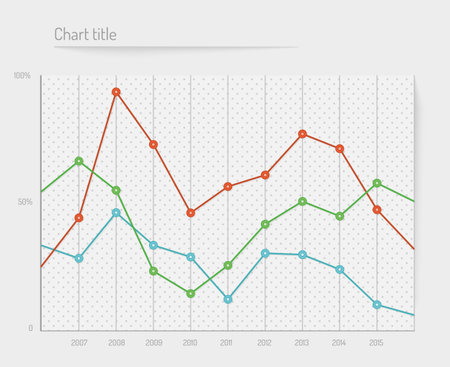 color dotted chart, joined dots, on gray backgroundのイラスト素材