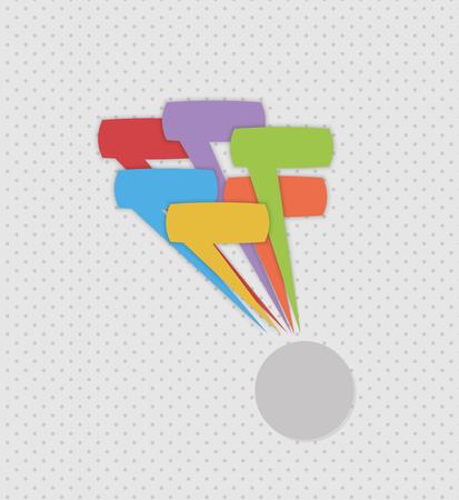 many different speak bubbles on gray dotted backgroundのイラスト素材