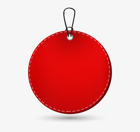 empty circle red price tag with shadow on gray backgroundのイラスト素材