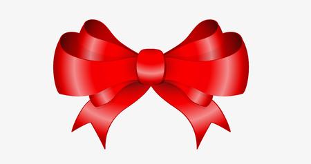 red ribbon with elegant bow on white backgroundのイラスト素材