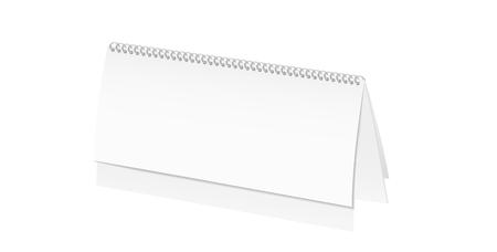 paper desk spiral calendar with blank pages on white backgroundのイラスト素材