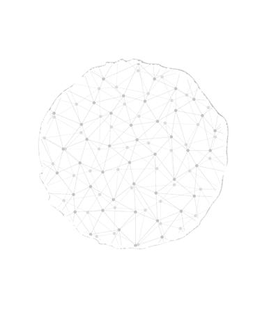 paper circle from torn paper with connected lines and dotsのイラスト素材